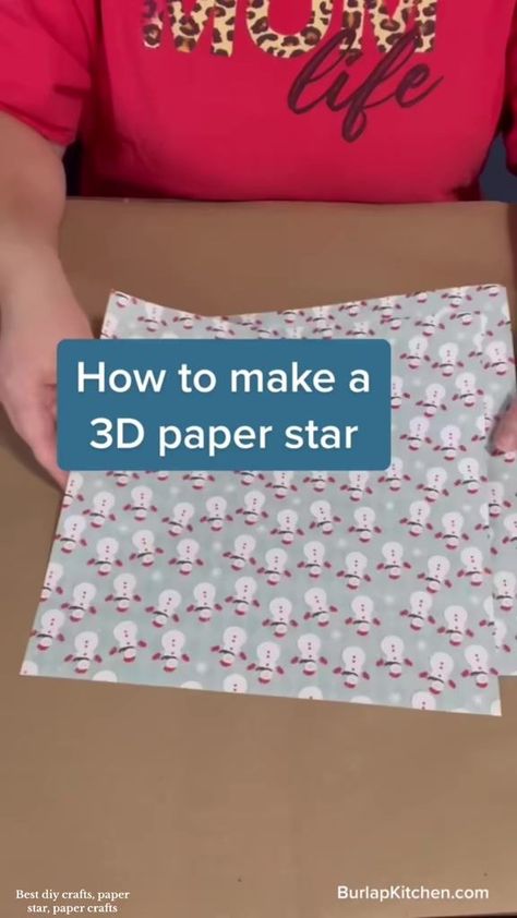 How to make a paper star. #papercrafting #paperstar #diycraftsideas #bestdiycrafts #christmascrafting | Burlap Kitchen | Burlap Kitchen · Original audio Christmas Wall Decor Ideas, 3d Paper Star, Burlap Kitchen, Christmas Party Crafts, Diy Star, Cricut Business, Stars Craft, Paper Crafts Origami, Paper Stars