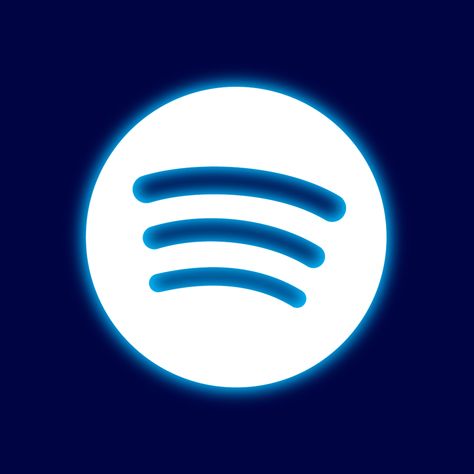 spotify icon in blue neon color Dark Blue Spotify Icon, Spotify Logo Icons, App Icon Neon Blue, Spotify Logo Aesthetic, Blue Music Icon, Blue Spotify Icon, Spotify Icon Aesthetic, Neon Blue Icons, Blue Instagram Icon