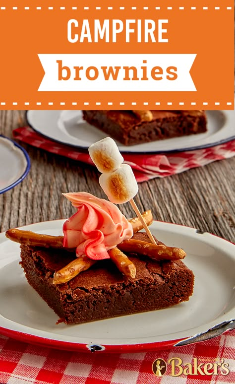 Campfire Brownies – For a summer night of fun, check out this playful dessert recipe. With a bonfire theme, these sweet treats will have you saying goodbye to s’more and are sure to put a smile on your kids’ faces. Campfire Brownies, Homemade Jam, Fun Kids Food, Camping Food, Saying Goodbye, Camping Meals, Summer Night, Dessert Recipe, Brownie Recipes