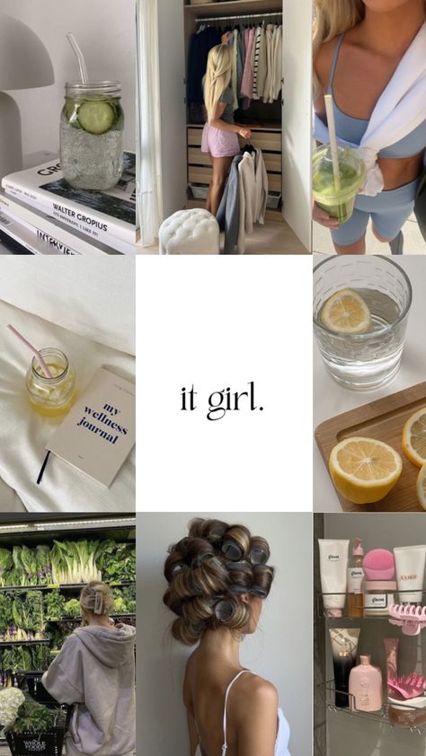 it girl || #itgirl #pinterest #goviral #viral #shuffleinspo #cleangirl #pinterestgirl || Girl Vision Board, It Girl, Your Aesthetic, Vision Board, Energy, Collage