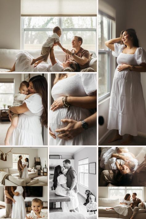 Are you an expectant mama in Virginia Beach? Step into the comfort of your own home for a cozy in-home maternity session. Click the link to see how we’ll document this special time as your family eagerly awaits the arrival of your little one. 📷✨ Maternity Pictures In Bedroom, Indoor Home Maternity Photos, Maternity Shoot At Home Ideas, Indoor Maternity Family Photos, Maternity At Home Photos, Home Family Maternity Photoshoot, Family Home Session, Lifestyle Maternity Photography At Home, In Home Maternity