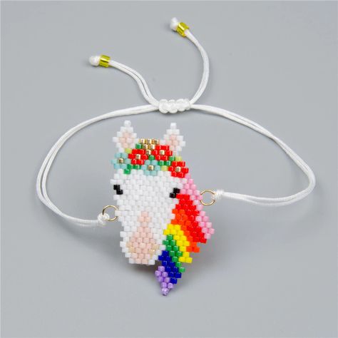 Pony Bead Unicorn Pattern, Pony Bead Unicorn, Seed Bead Unicorn, Bead Unicorn, Beaded Unicorn, Bead Loom Patterns Unicorn, Seed Beads Diy, Unicorn Bracelet, Seed Bead Bracelets Tutorials