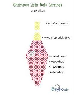 Seed Beaded Christmas Light Bulb Earring Pattern Free Brick Stitch Fringe Earring Patterns, Seed Bead Christmas Earrings Patterns Free, Christmas Beaded Earrings Free Pattern, Christmas Beading Patterns Free, Brick Stitch Pattern Free, Beaded Christmas Earrings, Christmas Beading, Christmas Jewelry Diy, Snowman Earrings