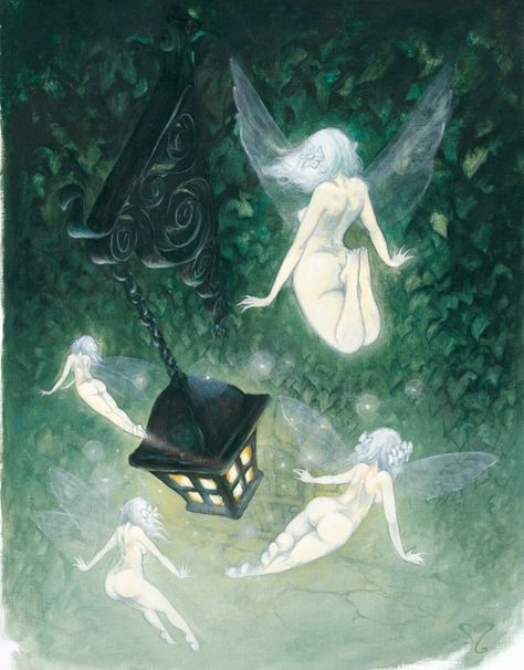 Pascal Moguerou, Faery Art, Fairy Artwork, Fairies Elves, Fairy Magic, Fairytale Art, Beautiful Fairies, Mystical Creatures, Arte Fantasy