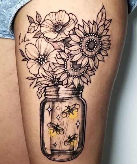 30 Pretty Jar Tattoos Make You Attractive | Style VP | Page 20 in 2022 | Mason jar tattoo, Tattoos, Western tattoos Mason Jar Tattoo, Jar Tattoo, Firefly Tattoo, Cowgirl Tattoos, Western Tattoos, Tattoos Geometric, Leg Tattoos Women, Sunflower Tattoos, Thigh Tattoos Women