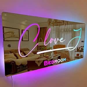 Light Up Mirror, Mirror Sign, Bedroom Signs, Bar Wall Decor, Custom Bar, Bedroom Mirror, Wall Bar, Wall Mounted Mirror, Personalized Signs