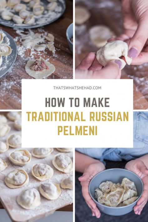 Russian Pelmeni Recipes, Polish Traditional Food, Russian Recipes Traditional, Russian Dumplings Recipe, Russian Appetizers, Russian Ravioli, Russia Recipes, Pelmeni Recipe, Russian Pelmeni