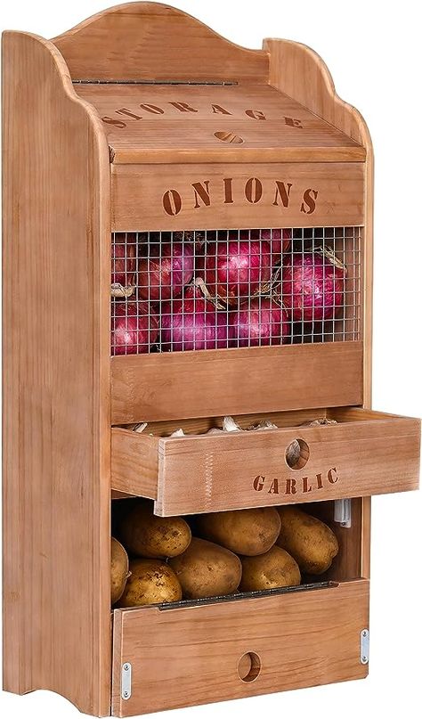 Kitchen Onion Potato Storage Drawer, Vegetable Baskets For Kitchen Cabinets, Wooden Potato And Onion Bin, Store Onions And Potatoes In Kitchen, Vegetable Drawers Kitchen, Onion Storage In Kitchen, Potato Drawer, Vegetable Pantry, Plywood Furniture Plans