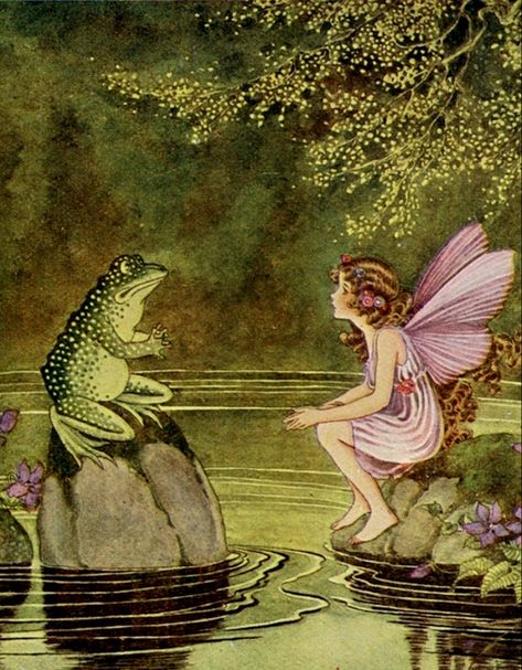 Vintage Fairy Aesthetic, Fairy Paintings, Fairy Drawings, Fairy Wallpaper, Fairy Aesthetic, Frog Art, Vintage Fairies, Fairytale Art, Fantasy Fairy