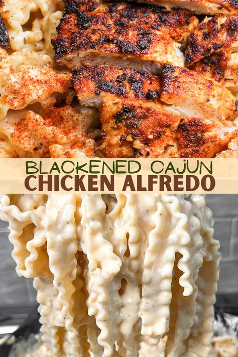 Dinner For Hubby, One Pan Blackened Chicken Alfredo, Blackened Chicken Alfredo Lasagna, Manly Dinner Ideas, Two Day Meals Dinners, Marry Me Food Ideas, Bayou Chicken Pasta, Dinners With Chicken Tenderloins, Easy Hotel Dinner Ideas