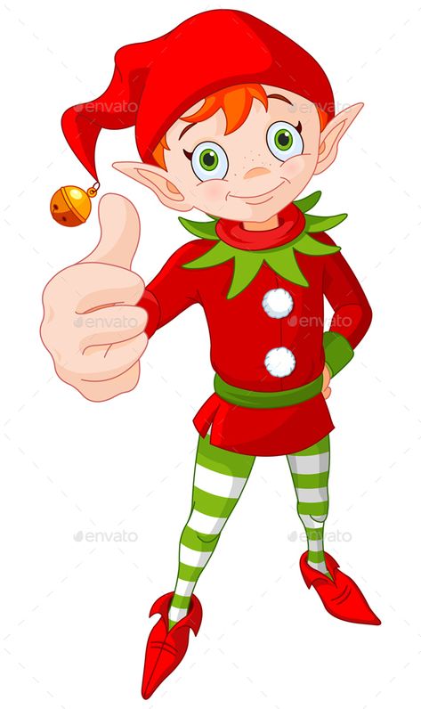 Thumb Up Christmas Elf Secular Christmas, Elf Images, Diy Christmas Door Decorations, Elf Clipart, Funny Clown, Diy Christmas Door, Playful Illustration, Thumb Up, Clowns Funny