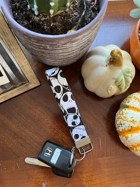 Wristlet Keychain, Jack Skellington Wristlet Keychain, Nightmare Before Christmas, Halloween Keychain, Key Fob Keychain, Christmas Gifts https://etsy.me/3Md47FT #black #halloween #white #wristletkeychain #jackskellington #nightmare #christmas #halloweenkeychain #keyfob Halloween Keychain, Nightmare Before Christmas Halloween, Black Halloween, Wristlet Keychain, Jack Skellington, Nightmare Before, Key Fob, Nightmare Before Christmas, Christmas Halloween