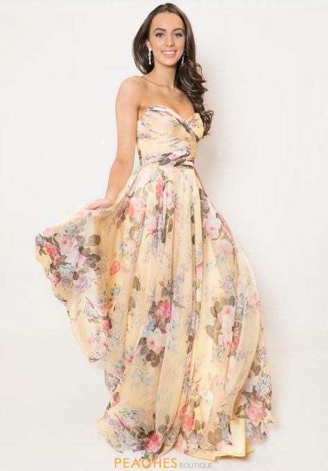 Sherri Hill Dress, Floral Print Gowns, Cruise Dress, Sherri Hill Prom, Yellow Dresses, Prom Dress Plus Size, Sherri Hill Prom Dresses, Printed Gowns, Floral Print Chiffon