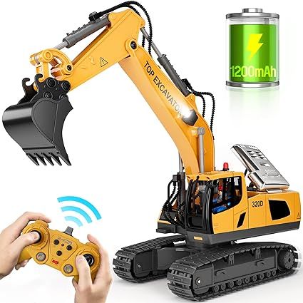 Construction Toys For Boys, Excavator Toy, Construction Play, Toy Ideas, Metal Bucket, Construction Toy, Construction Toys, Construction Vehicles, Remote Control Toys