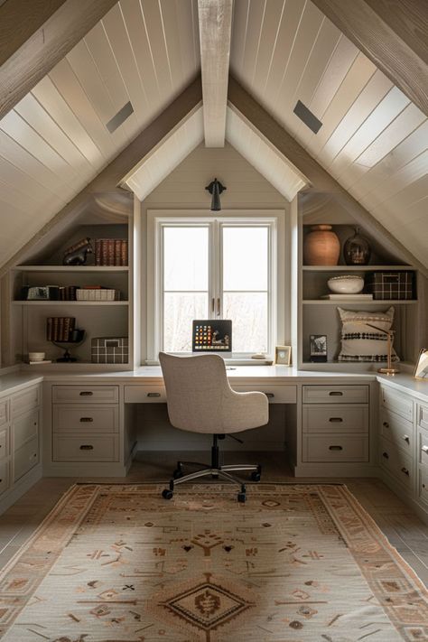 This article explores attic office ideas that combine cozy nooks, natural light, and smart storage solutions. Embrace the charm of angled ceilings and skylights to design a productive and inspiring area. Red Living Room Decor Ideas, Yellow Bedroom Aesthetic, Blue And Yellow Bedroom, Beige Couch Living Room, Attic Living Room, Attic Design Ideas, Teal Bedroom Ideas, Red Living Room Decor, Red Living Room