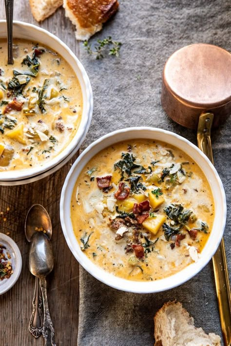 Half Baked Harvest Recipes, Zuppa Toscana Soup, Tuscan Soup, Toscana Soup, Recipe Banana, Italian Soup, Harvest Recipes, Truffle Recipe, Half Baked