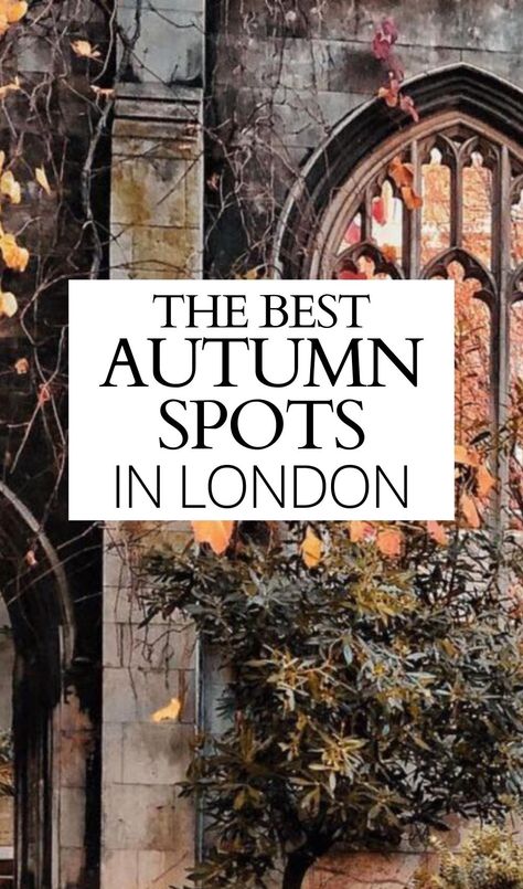 Discover the best places to visit in London to see stunning burnt orange foliage and autumn colors in London! This is one of the best free things to do in London on a date, and the fall in London aesthetic is super cozy and comfortable! romantic date ideas in london | free things to do in london for couples | london travel guide | london travel bucket list | what to do in london when it rains | best things to do in london at night | best photography spots in london | most instagrammable places What To Visit In London, London November Aesthetic, London Things To Do In Fall, London Ideas Travel, Things To Do In London In November, Autumn In London Aesthetic, London Bucket List Things To Do, Date Ideas London, London Aesthetic Travel