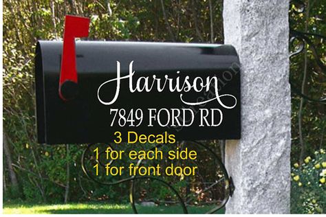 Mailbox+Decal+with+Name-Personalized+Mailbox-Name+Mailbox+Decals-Street+Address+Decal-Mailbox+Decals-Mailbox+Vinyl+Decals-Mailbox+Vinyls Cricut Mailbox Decals, Mailbox Vinyl, Address Decals, Mailbox Decal, Mailbox Stickers, Truck Window Stickers, Custom Mailbox, Personalized Mailbox, Mailbox Address