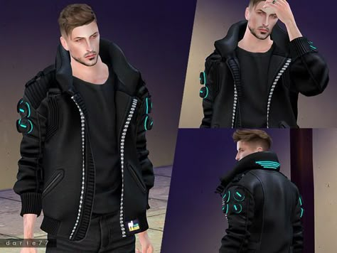 Sims 4 Cyberpunk, Cyberpunk Dress, Cyberpunk Men, Techno Clothes, Cyberpunk Jacket, Mods Sims 4, Alien Clothes, Cyberpunk Clothes, The Sims 4 Download