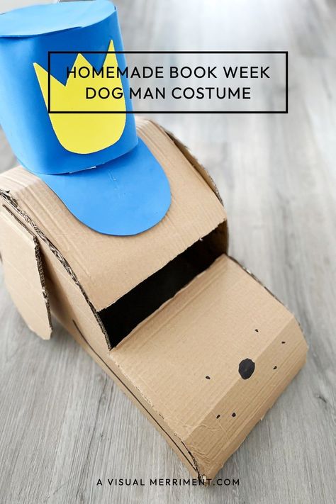 Making Book Week costumes for older kids can be challenging! I always try to make them as quick and easily as I can without having to buy a heap of things (it helps when you tend to hoard craft supplies though!). Did I mention I'm a classic last minute costume designer?! This year my son asked for Dog Man, head over to the blog to see how I did it! A Visual Merriment | DIY kids Halloween costume Dog Man book head. Dog Man Costume, Easy Book Week Costumes, Book Week Costumes, Halloween Costume Dog, Dog Man Book, Benjamin Button, Kids Halloween Costume, Last Minute Costume, Diy Projects For Men