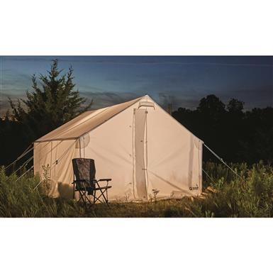 Guide Gear 10x12' Canvas Wall Tent, Frame Not Included Outfitter Tent, Canvas Tent Camping, Canvas Walls, Canvas Wall Tent, Cabin 10, Big Tent, Camp Cabin, Tent For Camping, 4 Season Tent