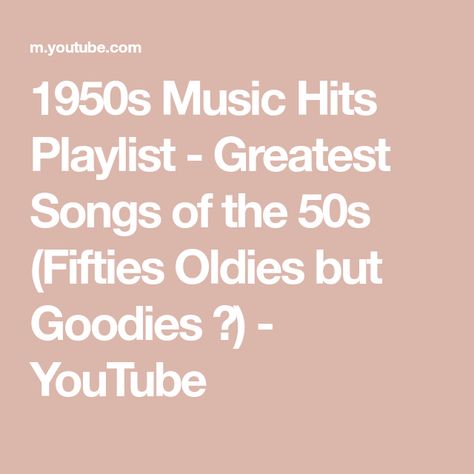 1950s Music Hits Playlist - Greatest Songs of the 50s (Fifties Oldies but Goodies ♬) - YouTube 1950 Music, Oldies Playlist, 50s Sock Hop, 1950s Music, Sock Hop, Music Hits, Pop Photos, Oldies But Goodies, Music Charts