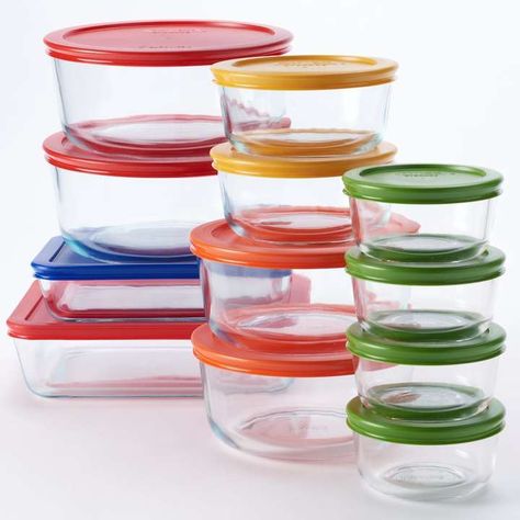 In an attempt to rid our house of toxic stuff including plastics I have been slowly switching over to glassware. I love the different sizes these pyrex glass bowls offer. Great for storage. Glass Tupperware, Pyrex Storage, Tupperware Storage, Pyrex Set, Food Storage Container Set, Glass Food Storage, Glass Food Storage Containers, Pyrex Glass, Container Set