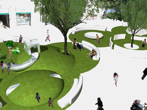 :: Lodron Playground :: Arcade Architecture, Landscape Architecture Park, Modern Playground, Circular Buildings, Geometry In Nature, Interior Architecture Drawing, Playground Design, Landscape Architecture Design, Urban Furniture