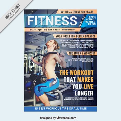 Sport magazine template of fitness | Free Vector #Freepik #freevector #brochure #flyer #business #cover Fitness Vector, Magazine Cover Page, Health Magazine Cover, Healthcare Quotes, Sport Magazine, Health Quotes Inspirational, Sports Magazine, Health Lessons, Sport Quotes