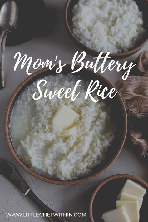 Mom's Buttery Sweet Rice Sweet Rice Recipes, Things To Eat For Breakfast, Sweet Rice Recipe, Jello Pudding Desserts, Buttery Rice, Minute Rice, Sweet Rice, Warm Breakfast, Things To Eat