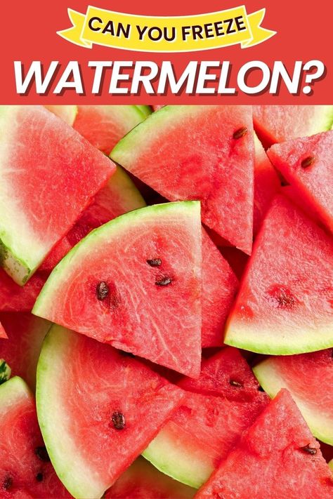 Can you freeze watermelon? You sure can! Follow this step-by-step guide and learn how to savor the taste of summer long past watermelon season. Can You Freeze Watermelon, Freeze Watermelon, Freezing Watermelon, Freezing Food, Frozen Watermelon, Watermelon Feta Salad, Freezer Burn, Balsamic Glaze, Dinner Recipes Crockpot