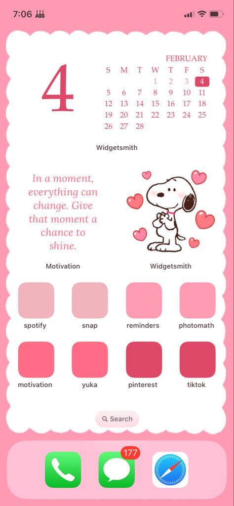 Snoopy Iphone Layout, Snoopy Ios Layout, Snoopy Homescreen Layout, Snoopy Phone Layout, Ios Theme Wallpaper, Snoopy Phone Theme, Ios 16 Home Screen Layout, Cute Ios 16 Homescreen, Valentines Homescreen