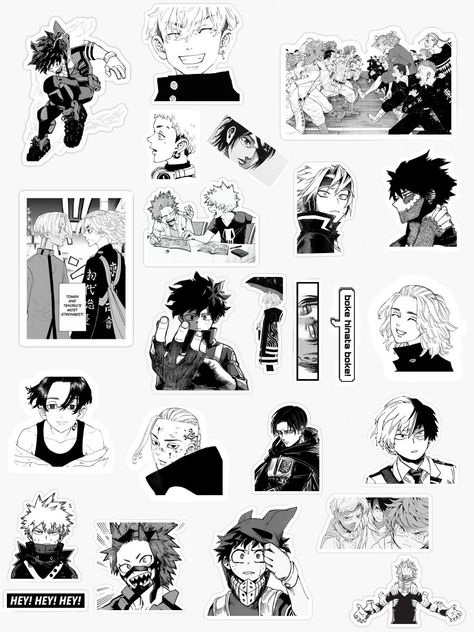 Tokyo revengers, mha Mha Stickers Printable Black And White, Tokyo Revengers Printable Stickers, Anime Stickers Tokyo Revengers, Tokyo Revengers Journal, Mha Stickers Printable, Anime Stickers Manga, Art Markers Drawing, Anime Paper, Anime Sticker