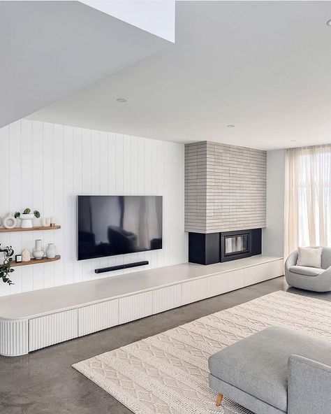 All Posts • Instagram Panelling On Wall, Hamptons Lounge Room, Tv Joinery, Lounge Room Design, Hamptons Style Home, New House Living Room, Classy Living Room, Wall Diy, Tv Units