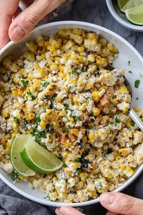 Mexican Street Corn Salad - #mexican #corn #salad #recipe #eatwell101 - This grilled mexican street corn salad salad bursts with flavors. It's a unique twist on the classic street corn recipe and the perfect side dish for your next summer get-together! - #recipe by #eatwell101® Street Corn Salad Recipe, Mexican Street Corn Salad Recipe, Street Corn Recipe, Mexican Corn Salad, Street Corn Salad, Corn Salad Recipe, Corn Side Dish, Grilled Corn Salad, Mexican Street Corn Salad