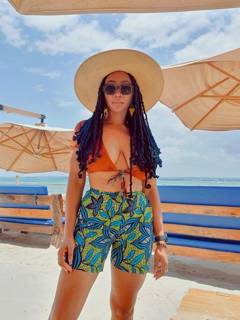 Ankara Shorts, Ankara Dress Styles, Ankara Dress, Beach Inspired, White Crop, White Crop Top, Dress Styles, Shorts Set, Beach Style