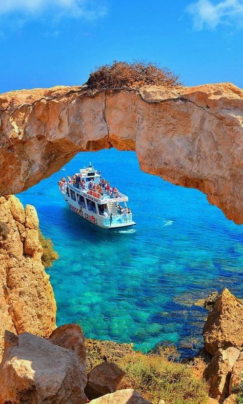 Cape Greco natural "Rock Bridge", Ayia Napa, Cyprus | by kyrenian Cyprus Travel Honeymoon Backpack Backpacking Vacation Budget Bucket List Wanderlust #travel #honeymoon #vacation #backpacking #budgettravel #offthebeatenpath #bucketlist #wanderlust #Cyprus #exploreCyprus #visitCyprus #seeCyprus #discoverCyprus #TravelCyprus Cyprus Island, Cyprus Holiday, Visit Cyprus, English Castles, Ayia Napa, Wadi Rum, Paphos, Destination Voyage, Limassol