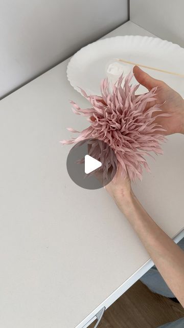 Daria Glazkova  Fashion designer on Instagram Flower Shaped Tulle Fabric For Summer Weddings, Organza Flowers Diy, Diy Fabric Flowers, Large Organza Flower Diy, Net Fabric Flower, 3d Organza Flower Embroidery, Dahlia Fabric Flower, Giant Paper Flowers Diy, Ribbon Headbands