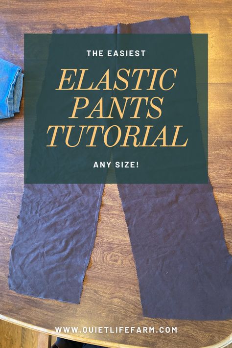 How to make elastic pants, any size! The easiest beginner friendly way! Elastic Waste Pants, Vintage Pants Patterns Free, Easy Sew Pants Women, Beginner Pants Pattern, Easy Wide Leg Pants Pattern, Simple Pants Pattern, Easy Sew Pants, Pants Sewing Pattern Free Women, Loose Pants Pattern Free