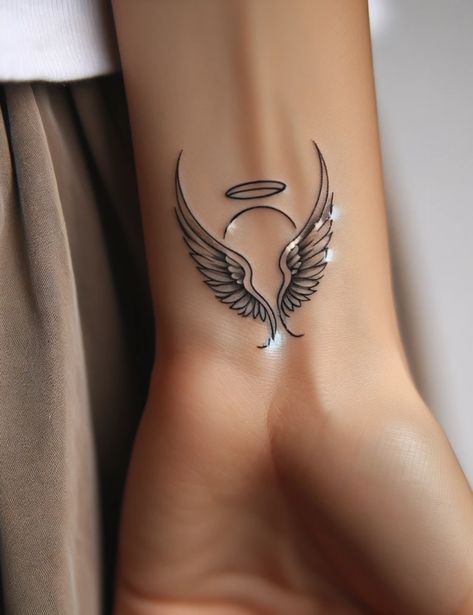 Arm Tat Ideas For Women, Drawings For Tattoos Ideas, Colored Angel Wings Tattoo, Hip Tattoo Women Unique, Back Of Next Tattoo Women, Lady Tattoos For Women, New Tattoos For Women, Small Tatoos Woman, Grandchildren Tattoo Ideas Grandmothers