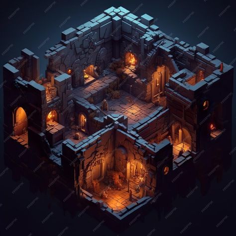 Premium Photo | Dungeons intricate and mysterious dungeon mazes in an isometric view with shadowy corridors AI Isometric Dungeon, Minecraft Mod, Isometric Art, Fantasy Pictures, Minecraft Mods, Low Poly, Premium Photo, Dark Fantasy, Graphic Resources