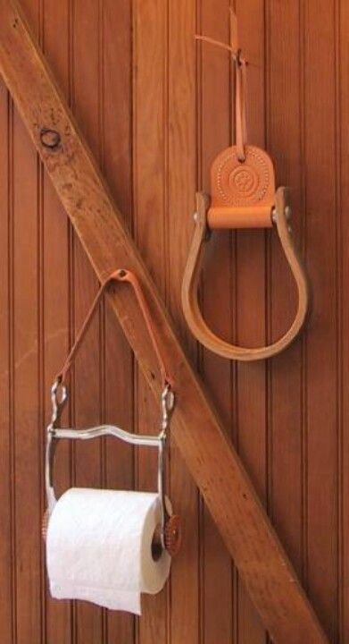 Stirrup towel holder Bedroom Pantry, Lodge Homes, Bathroom Toilet Paper Holders, Decorating Bedroom, Pantry Kitchen, Storage Idea, Interior Bathroom, Equestrian Decor, Bonita Springs