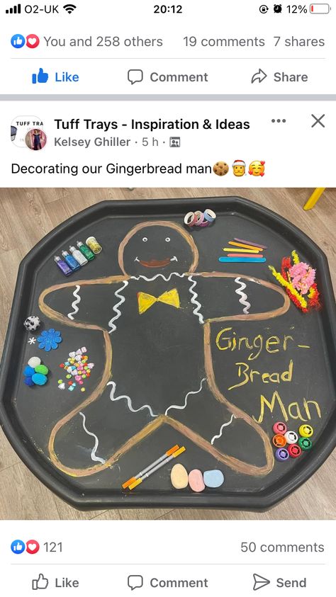 Gingerbread Tuff Tray, Gingerbread Man Tuff Tray Ideas, Eyfs Gingerbread Man, Autumn Tough Tray Ideas, Gingerbread Man Story Activities, Gingerbread Man Eyfs Activities, Gingerbread Man Tuff Tray, Gingerbread Man Eyfs, Christmas Tuff Tray Ideas