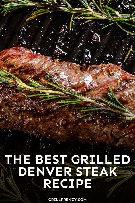 Denver steak is one of my all-time favorite cuts of steak to grill. It's beefy, well-marbled, and budget-friendly. In this recipe, we're tenderizing it with a simple marinade, then tossing it on a ripping-hot grill for medium-rare perfection. | denver steak marinade recipes | denver steak recipes grilled | denver steak marinade ideas | denver steak how to cook | grilled denver steak recipes | best way to cook denver steak Denver Steak How To Cook, Denver Steak Recipes, Steak Recipes Grilled, Marinade Ideas, Grilled Steak Dinner, Denver Steak, Cuts Of Steak, Simple Marinade, Best Bbq Recipes