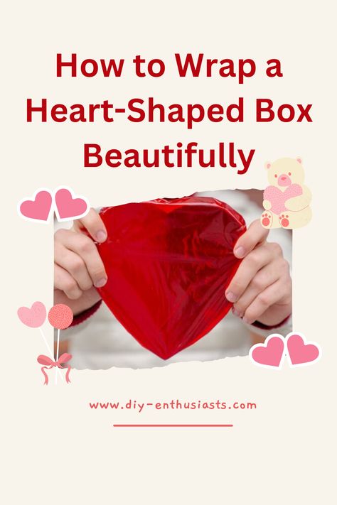 If you’re planning on giving your loved one a heart-shaped box filled with goodies, you may be wondering how to wrap it in a way that will make it stand out. Well, look no further because I have the perfect tutorial for you! Reading Diy, How To Wrap, Heart Shape Box, Heart Box, Diy Valentines Gifts, Valentines Diy, Small Flowers, Cute Pattern, Easy Steps