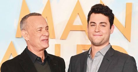 Tom Hanks stars with his son Truman Hanks in his upcoming movie. A Man Named Otto, Truman Hanks, A Man Called Ove, Dark Gray Suit, Black Velvet Jacket, Film Pictures, Forrest Gump, Tom Hanks, Upcoming Movies