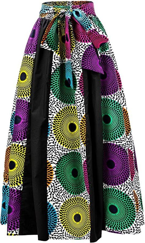 Designer Inspired Amazon Fashion Finds | Luxe for Less - Closet Choreography Gown Cocktail, Ankara Clothing, African Print Maxi Skirt, Ankara Skirt And Blouse, African Print Skirt, African Skirts, Elastic Skirt, High Waist Long Skirt, Ankara Skirt