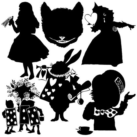 Squirrel Table, Alice In Wonderland Silhouette, Alice In Wonderland Clipart, Stair Art, Alice And Wonderland, Cricut Explore Air Projects, Alice In Wonderland Drawings, Disney Silhouettes, Mad Hatter Hat