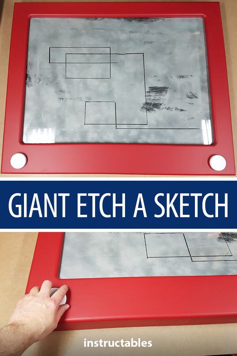 Make an extra large Etch-a-Sketch toy from 3D printed pieces.  #game #toy #Instructables #3Ddesign #3Dprinted #3Dprinting #CNC #SolidWorks #retro #giant Giant Etch A Sketch, Inflatable Games, Paracord Bracelet Patterns, Etch A Sketch, 3d Printer Projects, Computer Basics, Yes It Is, Sketches Tutorial, Paracord Bracelet