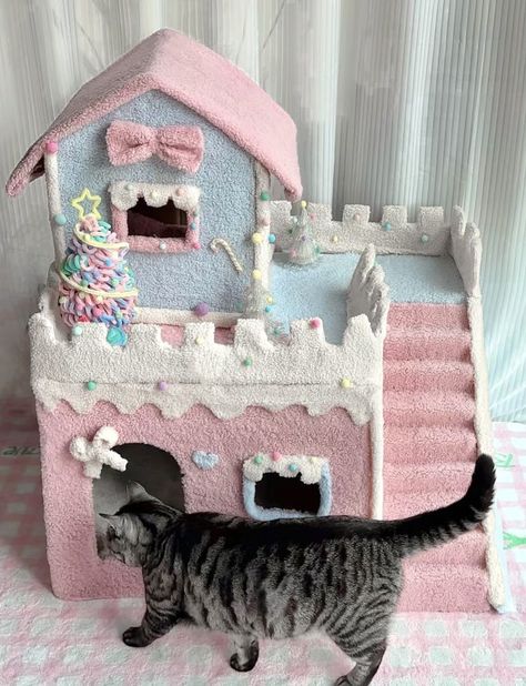 Kitten Home Ideas, Cute Cat Set Up, Cat Apartment Aesthetic, Kitty Ideas, Spoiled Cats, Cat Castle, Cat Patio, Dream's Cat, My Boards